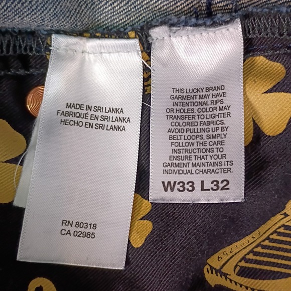 Guinness x Lucky Brand 223 Straight Leg Jeans Mens 33x32 Dark Wash Blue Denim - Picture 11 of 15